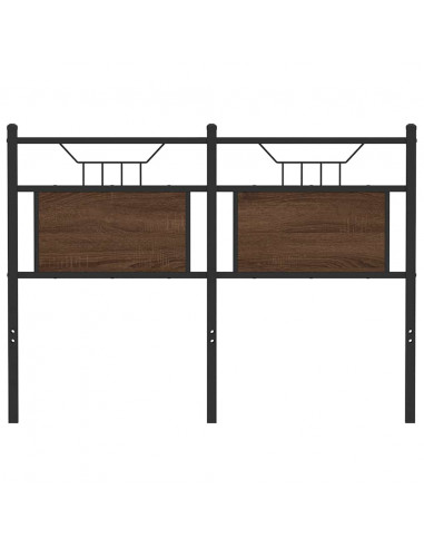 Testiera Rovere Marrone 120 cm in Legno Multistrato e Acciaio