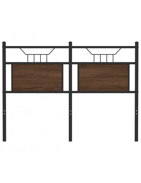 Testiera Rovere Marrone 120 cm in Legno Multistrato e Acciaio