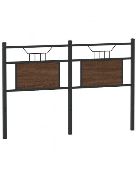 Testiera Rovere Marrone 137 cm in Legno Multistrato e Acciaio