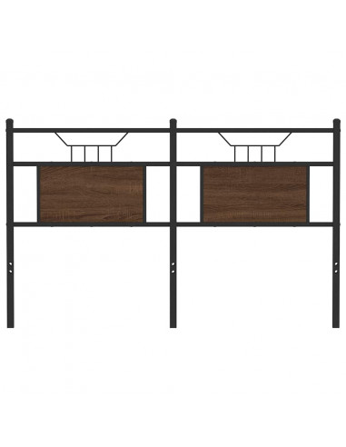 Testiera Rovere Marrone 150 cm in Legno Multistrato e Acciaio