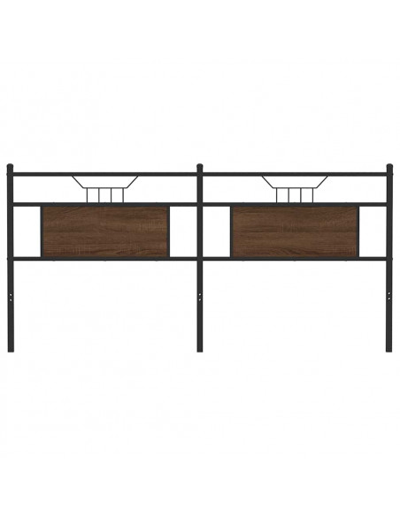 Testiera Rovere Marrone 160 cm in Legno Multistrato e Acciaio