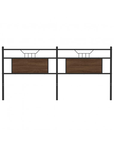 Testiera Rovere Marrone 180 cm in Legno Multistrato e Acciaio
