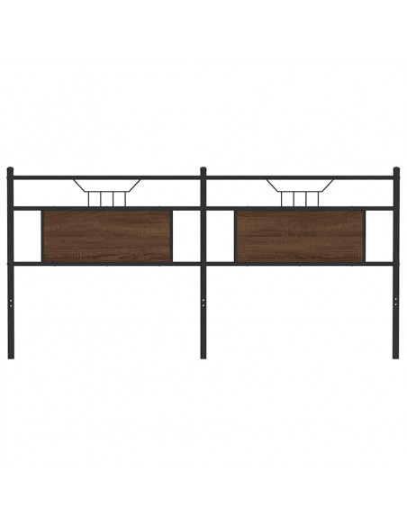 Testiera Rovere Marrone 180 cm in Legno Multistrato e Acciaio