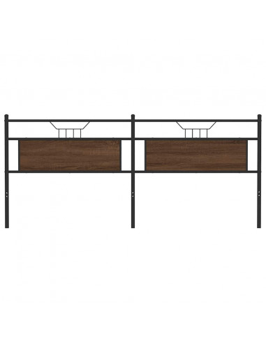 Testiera Rovere Marrone 193 cm in Legno Multistrato e Acciaio