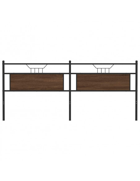 Testiera Rovere Marrone 193 cm in Legno Multistrato e Acciaio