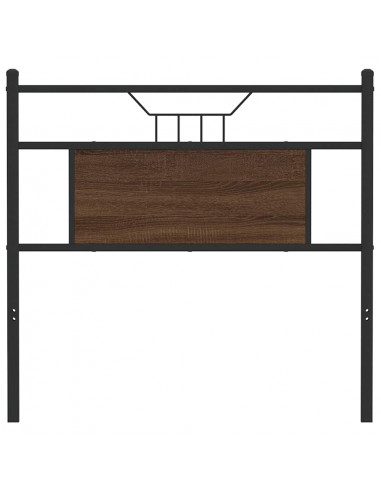 Testiera Rovere Marrone 75 cm in Legno Multistrato e Acciaio