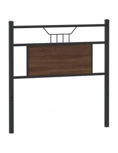 Testiera Rovere Marrone 80 cm in Legno Multistrato e Acciaio 2