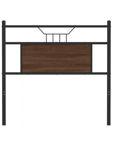 Testiera Rovere Marrone 80 cm in Legno Multistrato e Acciaio