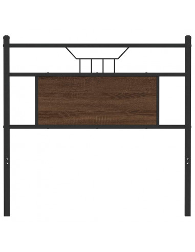 Testiera Rovere Marrone 90 cm in Legno Multistrato e Acciaio