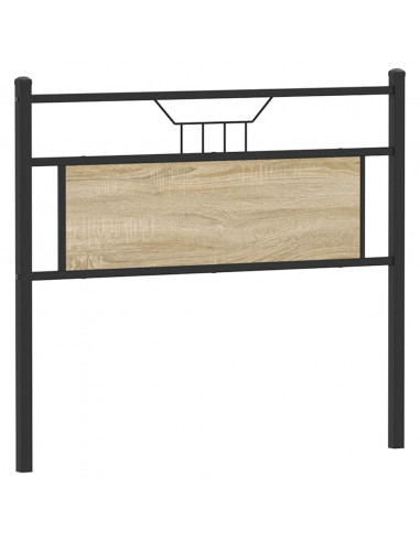 Testiera Rovere Sonoma 107 cm in Legno Multistrato e Acciaio