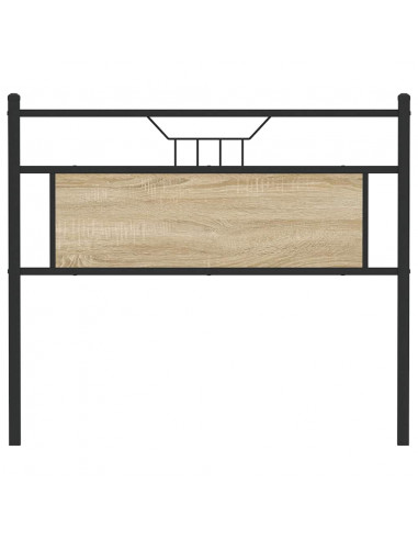 Testiera Rovere Sonoma 107 cm in Legno Multistrato e Acciaio