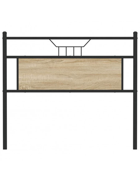 Testiera Rovere Sonoma 107 cm in Legno Multistrato e Acciaio