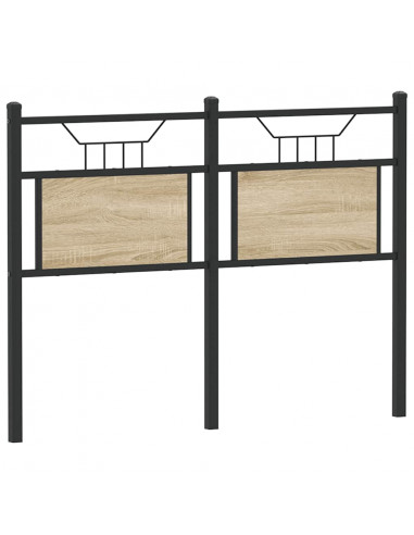 Testiera Rovere Sonoma 120 cm in Legno Multistrato e Acciaio