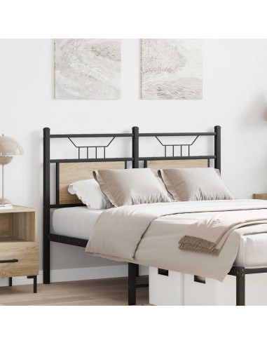 Testiera Rovere Sonoma 120 cm in Legno Multistrato e Acciaio