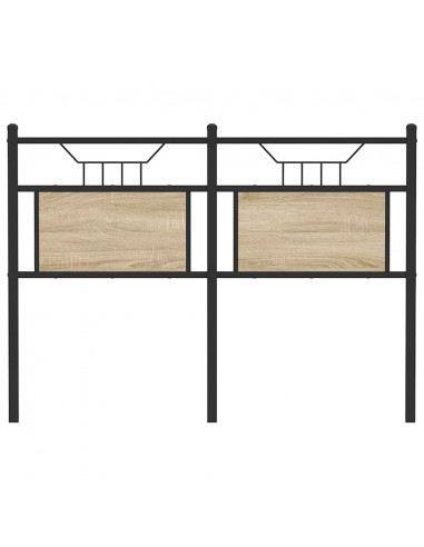 Testiera Rovere Sonoma 120 cm in Legno Multistrato e Acciaio