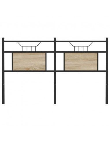 Testiera Rovere Sonoma 137 cm in Legno Multistrato e Acciaio