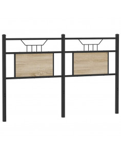 Testiera di Ricambio Rovere Sonoma 140 cm in Legno Multistrato e Acciaio 2