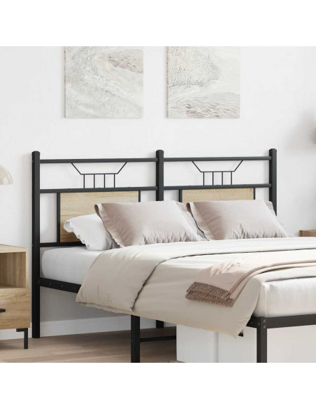 Testiera di Ricambio Rovere Sonoma 150 cm in Legno Multistrato e Acciaio