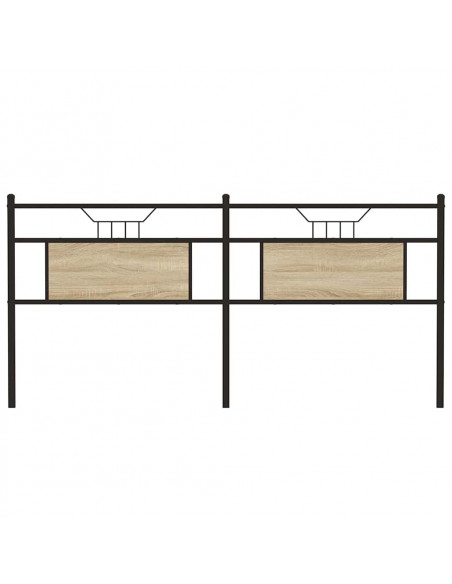 Testiera Rovere Sonoma 160 cm in Legno Multistrato e Acciaio
