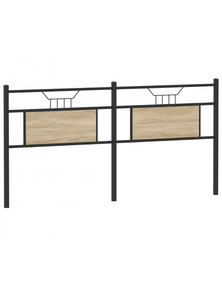 Testiera Rovere Sonoma 180 cm in Legno Multistrato e Acciaio