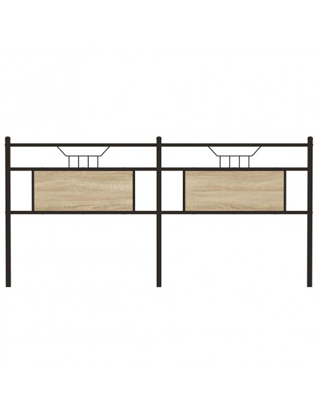 Testiera Rovere Sonoma 180 cm in Legno Multistrato e Acciaio