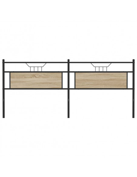 Testiera Rovere Sonoma 193 cm in Legno Multistrato e Acciaio