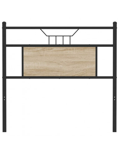 Testiera Rovere Sonoma 75 cm in Legno Multistrato e Acciaio