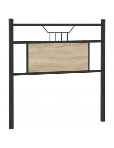 Testiera Rovere Sonoma 80 cm in Legno Multistrato e Acciaio 2