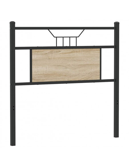 Testiera Rovere Sonoma 90 cm in Legno Multistrato e Acciaio