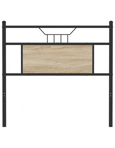 Testiera Rovere Sonoma 90 cm in Legno Multistrato e Acciaio