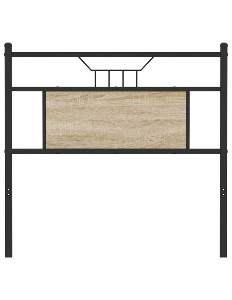 Testiera Rovere Sonoma 90 cm in Legno Multistrato e Acciaio