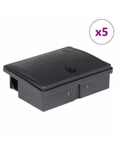 Trappole per Topi 5 pz Nere 13x10x4 cm