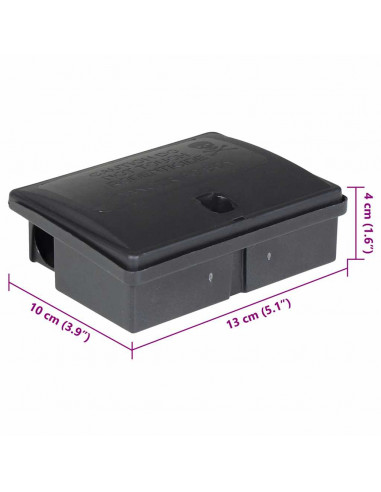 Trappole per Topi 5 pz Nere 13x10x4 cm
