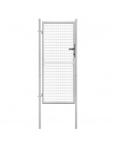 Cancello per Giardino in Acciaio Zincato 105x225cm Argento