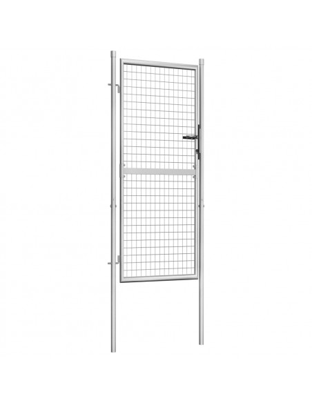 Cancello per Giardino in Acciaio Zincato 105x225cm Argento