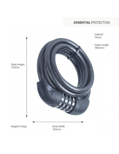 CAVO SICUREZZA COMBINAZIONE - BICI
