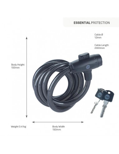 CAVO SICUREZZA CHIAVE 2M - PER BICI