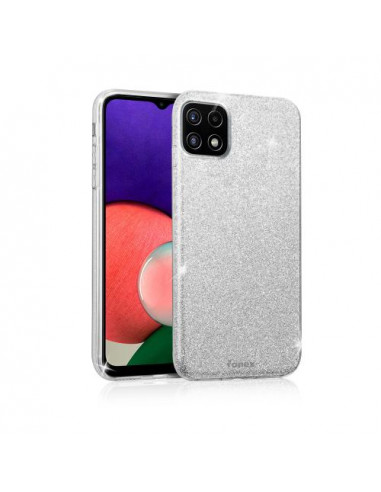 CUSTODIA TPU GLITTER PER SGH GALAXY A22 5G SILVER