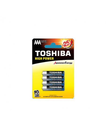 Toshiba LR03GCP BP-4 batteria per uso domestico Batteria monouso Mini Stilo AAA Alcalino