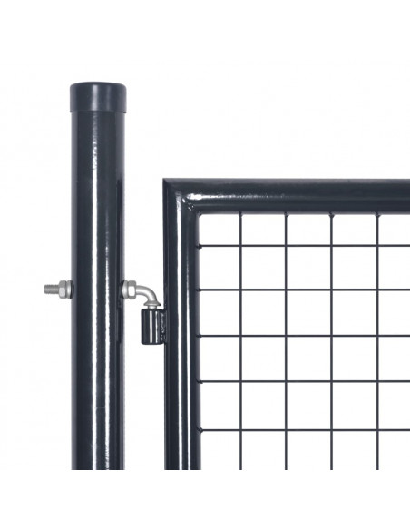 Cancello per Giardino Rete in Acciaio Zincato 289x175 cm Grigio