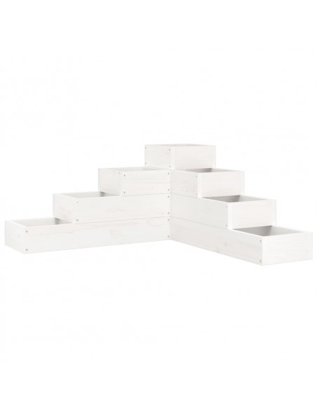Fioriera Giardino 4 Ripiani Bianca 80,5x79x36cm Massello Pino