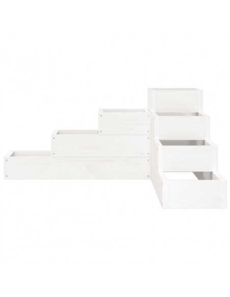 Fioriera Giardino 4 Ripiani Bianca 80,5x79x36cm Massello Pino