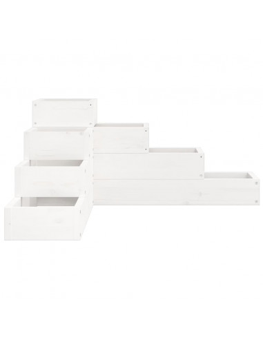 Fioriera Giardino 4 Ripiani Bianca 80,5x79x36cm Massello Pino