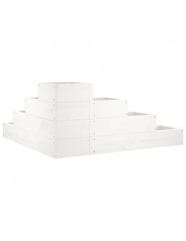 Fioriera Giardino 4 Ripiani Bianca 80,5x79x36cm Massello Pino