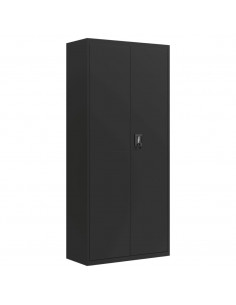 Armadio Classificatore Nero 90x40x200 cm in Acciaio