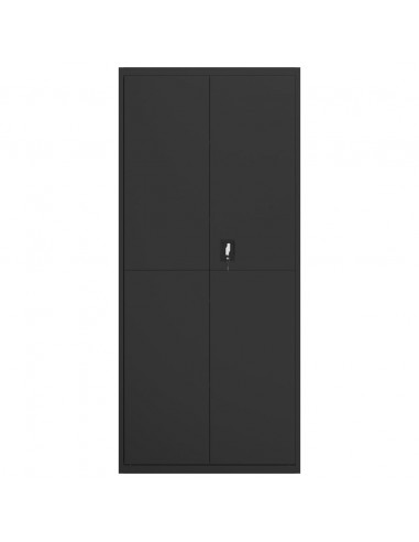 Armadio Classificatore Nero 90x40x200 cm in Acciaio