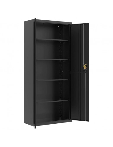 Armadio Classificatore Nero 90x40x200 cm in Acciaio