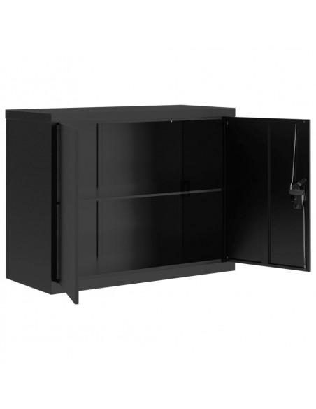 Armadio Classificatore Nero 90x40x70 cm in Acciaio