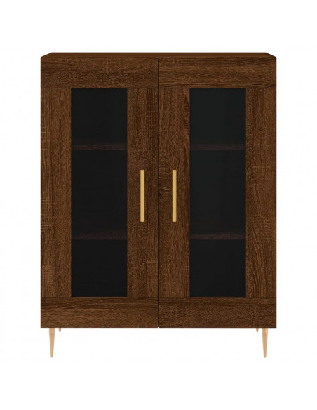 Credenza Rovere Marrone 69,5x34x180 cm in Legno Multistrato