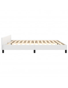 Giroletto con Testiera Bianco 160x200 cm in Similpelle